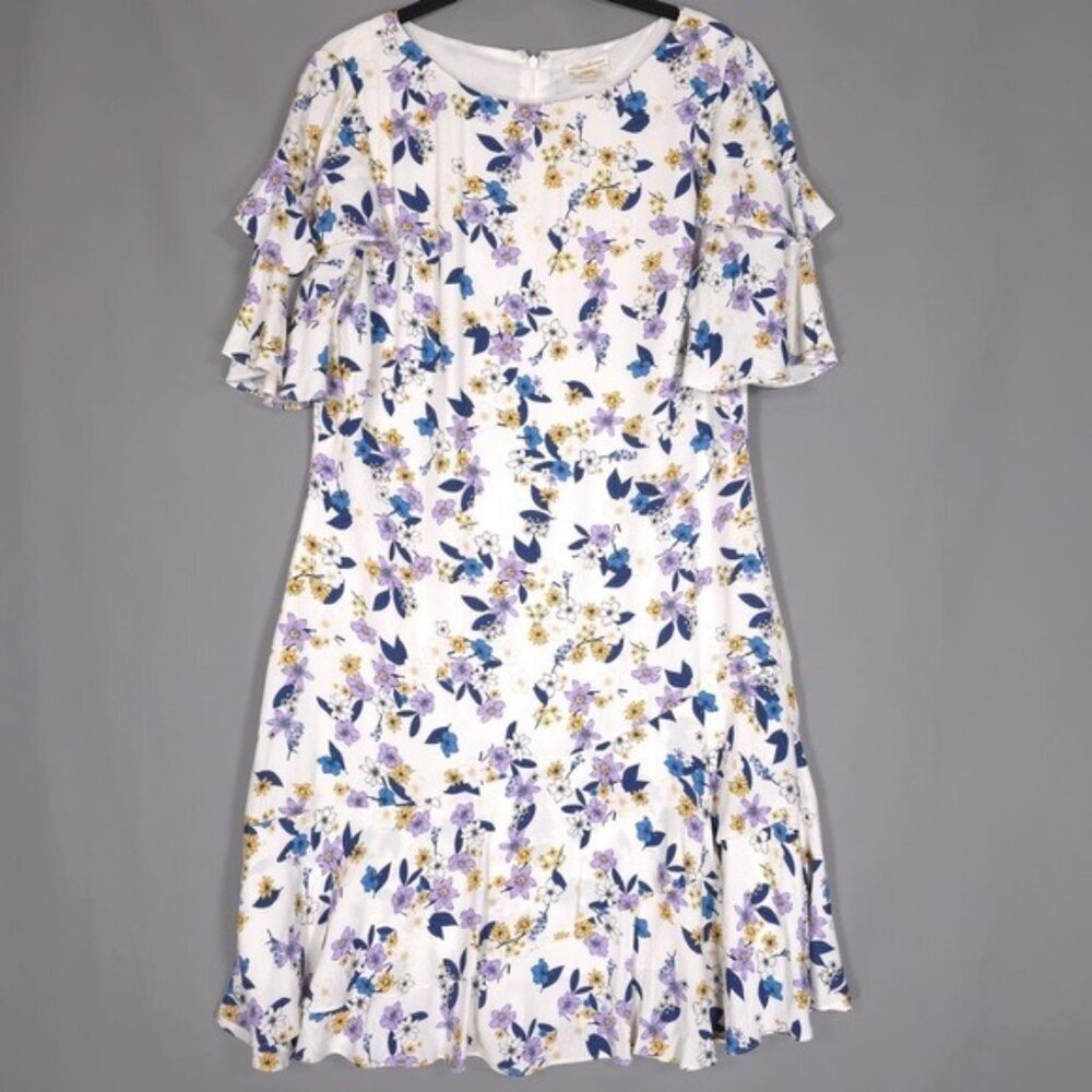 Shoshanna Women’s Venezia Mini Dress Floral Ruffle Lined‎ Viscose Rayon Size 10